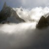 Dent du Geant in alpine clouds, Italy