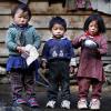 Three Nepali kids in the Khumbu Valley