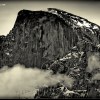 Half Dome in Yosemite Valley in winter