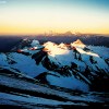 Sunrise from the traverse on the False Polish route on Aconcagua, Argentina