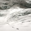 Crowd climbing up towards Northcol on Mount Everest, Tibet