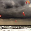 Kitesurfers in the Netherlands