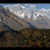 Panorama of Nepalese Himalaya with Everest from Namche Bazaar
