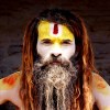 Holy  man at Pashupatinath temple in Kathmandu, Nepal