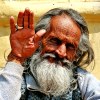Friendly man waving in Kathmandu, Nepal