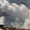 Climber coming up to Camp 3 on Everest, Tibet