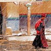 Nuns in a snowstorm in Rongbuk monastery, Tibet
