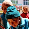 Curious children in Xigar, Tibet