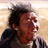 Tibetan farmer close