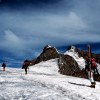Climbers on Mount Stanley glacier, Rwenzori mountains, Uganda