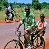 Cyclist at the equator, Uganda