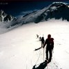 Row of climbers going for Denali's summit, Alaska