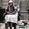 Tipping the scales: Woman selling stuff on the streets of Cusco, Peru