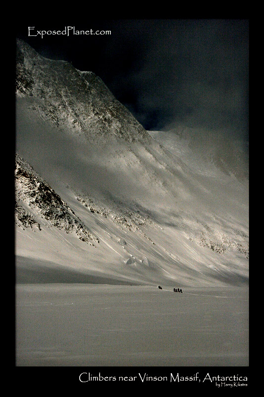 Climbers near Vinson Massif, Antarctica