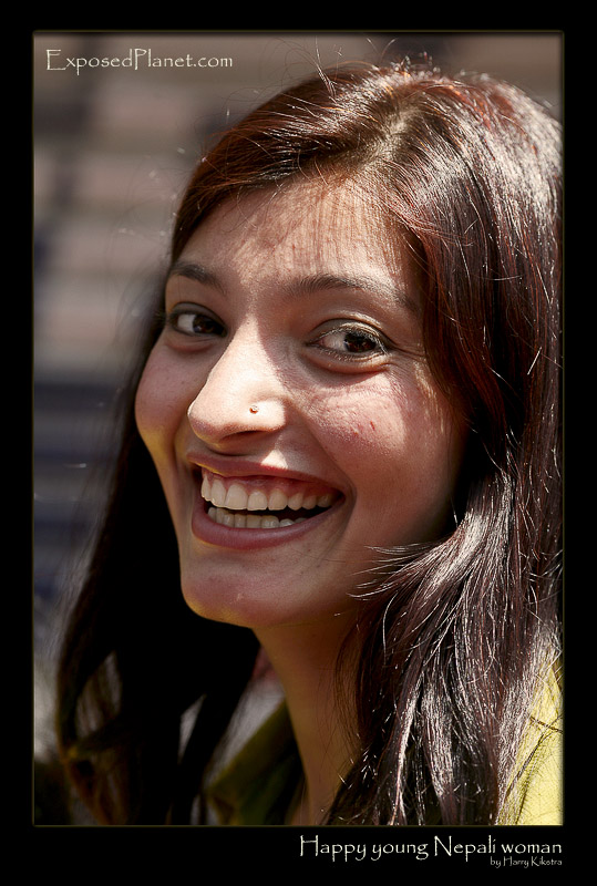 Happy young Nepali woman and