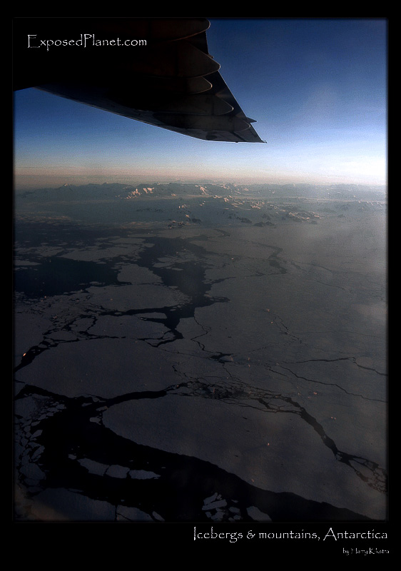 Antarctic Icebergs from the plane