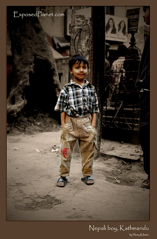 Nepali boy in Kathmandu street, Nepal