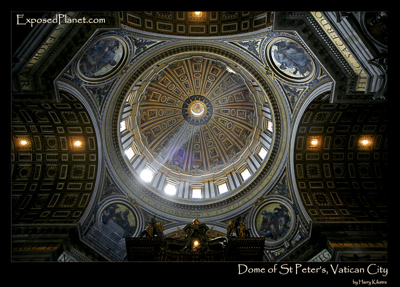 St Peter’s cathedral dome in Rome, Italy