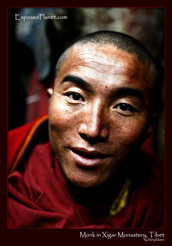 Monk in Xigar monastery, Tibet
