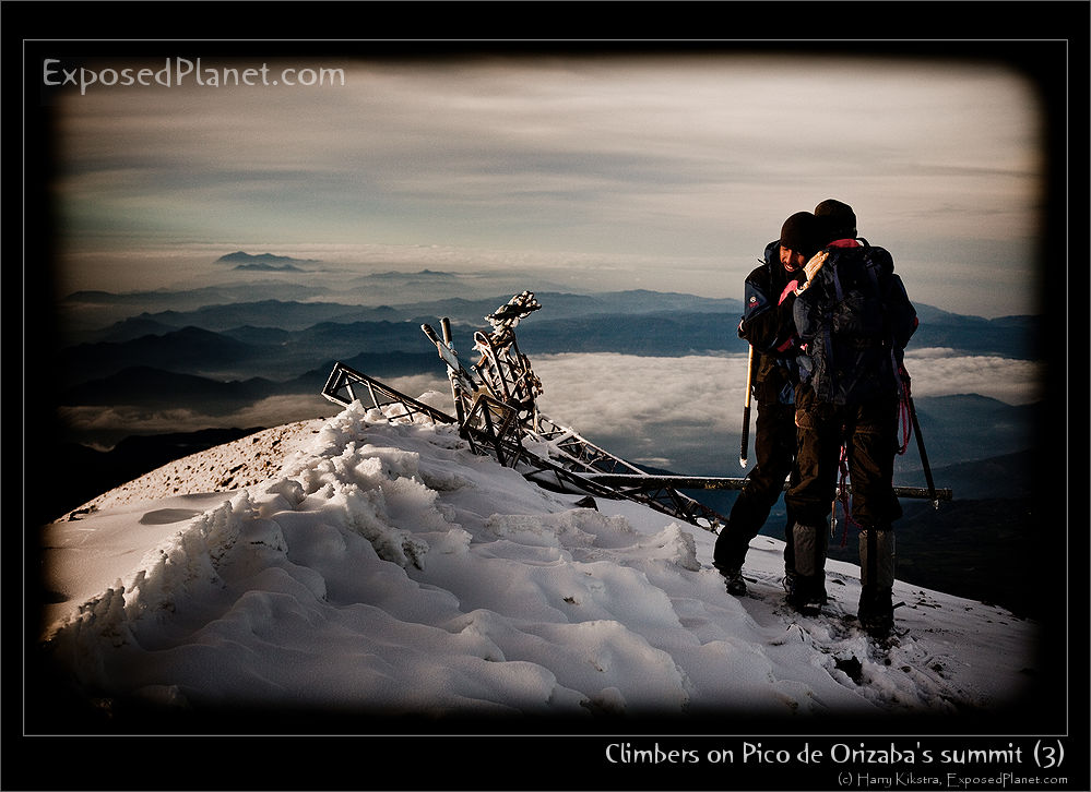Climbers on Pico de Orizaba’s summit, Mexico