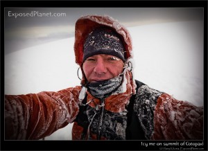 Me on the icy summit of CotoPaxi, Ecuador, by Harry Kikstra, on ExposedPlanet.com
