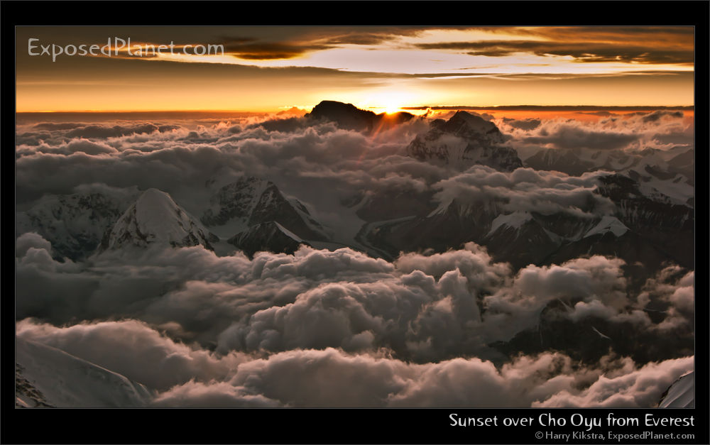 Sunset over Cho Oyu from Everest
