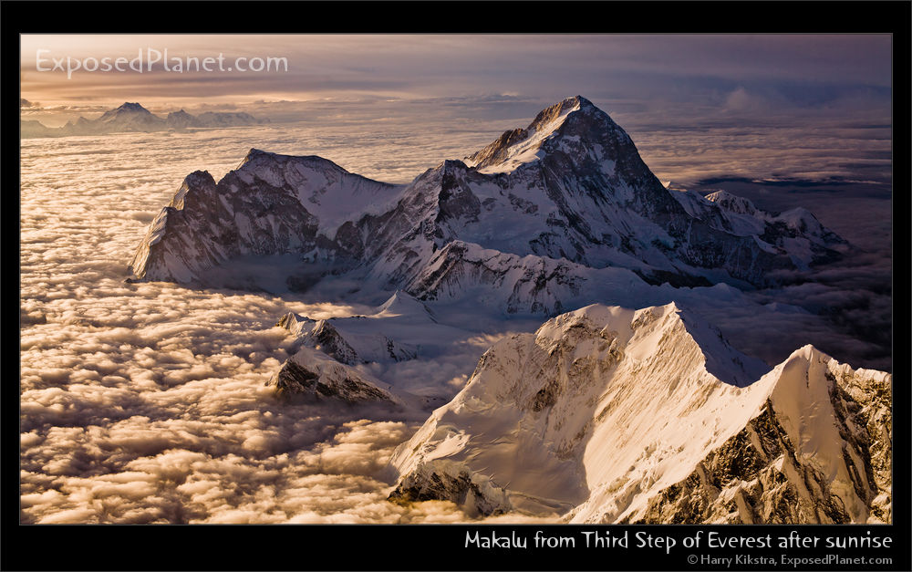 Makalu from Mount Everest after sunrise