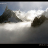 Dent du Geant in alpine clouds, Italy