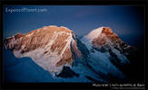 Twin summits of Huascaran from the east at dawn, Peru