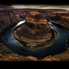 Panorama of the Horseshoe Bend of the Colorado River, Arizona.