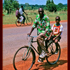 Cyclist at the equator, Uganda