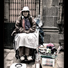 Tipping the scales: Woman selling stuff on the streets of Cusco, Peru