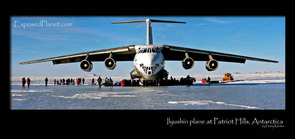 Ilyushin plane landed at Patriot Hills, Antarctica