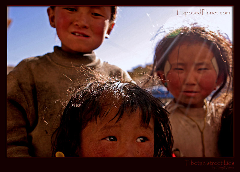 Street kids in Taschi Dzom, Tibet