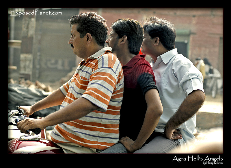 Agra Hells Angels: guys on a bike in India