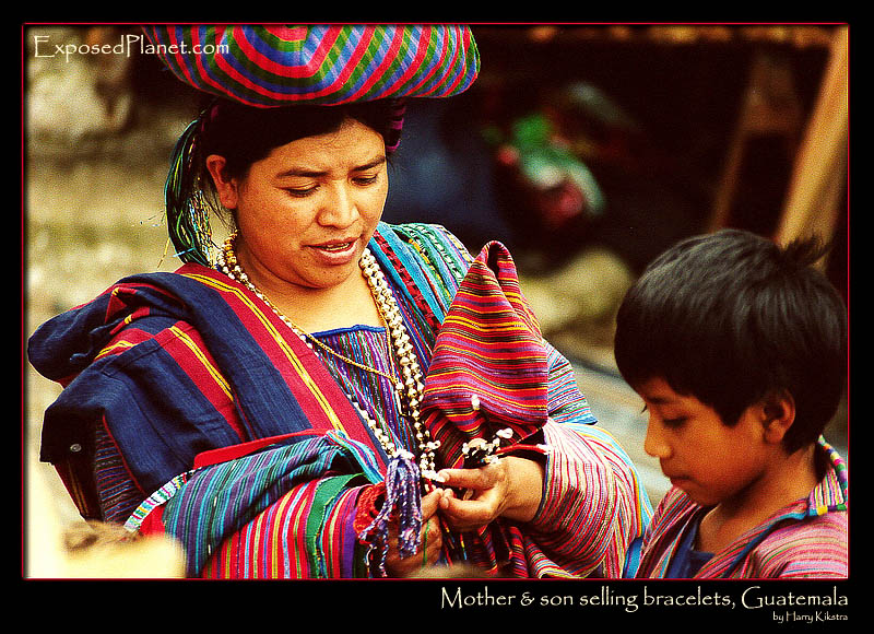 Mother & son selling bracelets, Guatemala