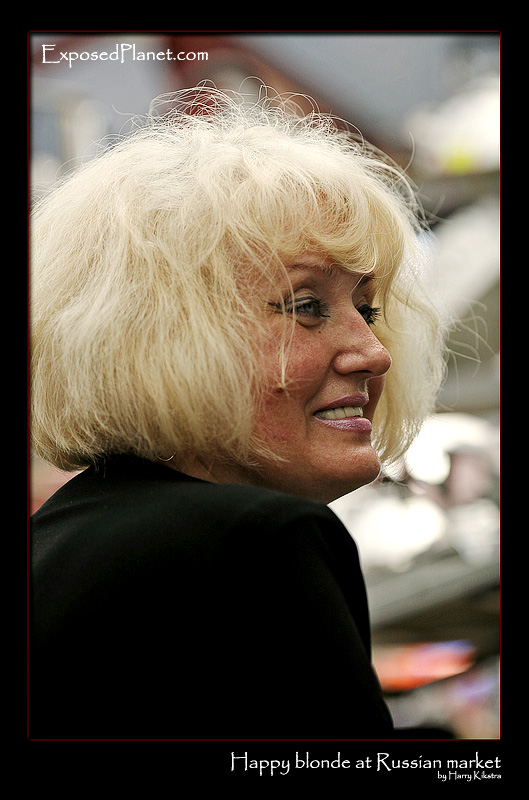 Happy blonde on Russian market