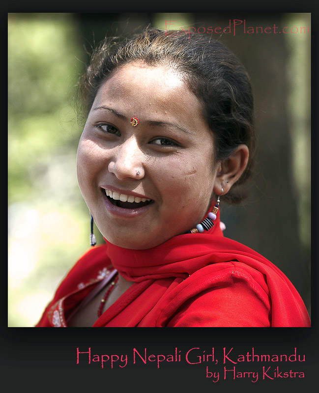 Happy Nepali Girl Kathmandu Stock Photography By.