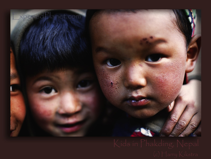 Kids in Phakding, Nepal