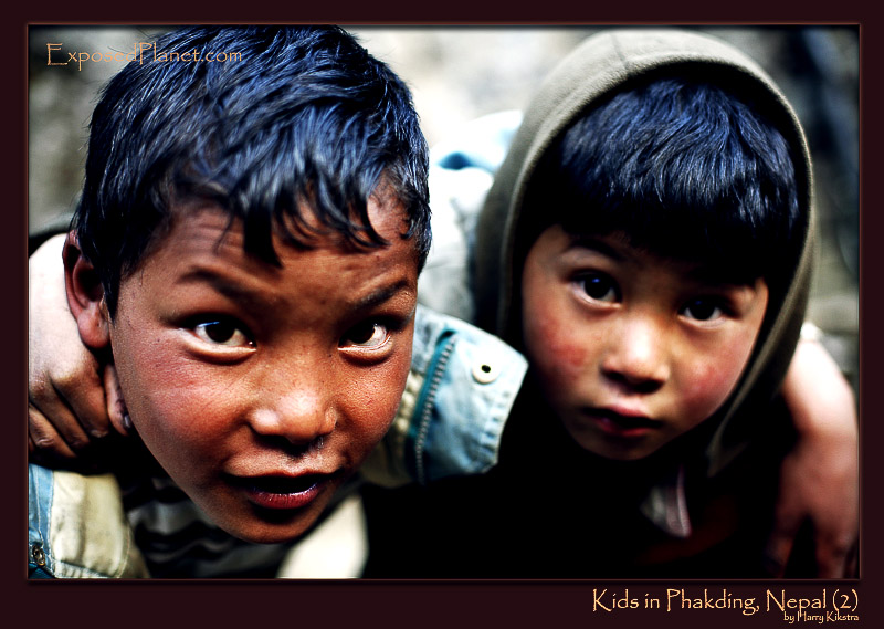 More street kids in Phakding, Nepal.