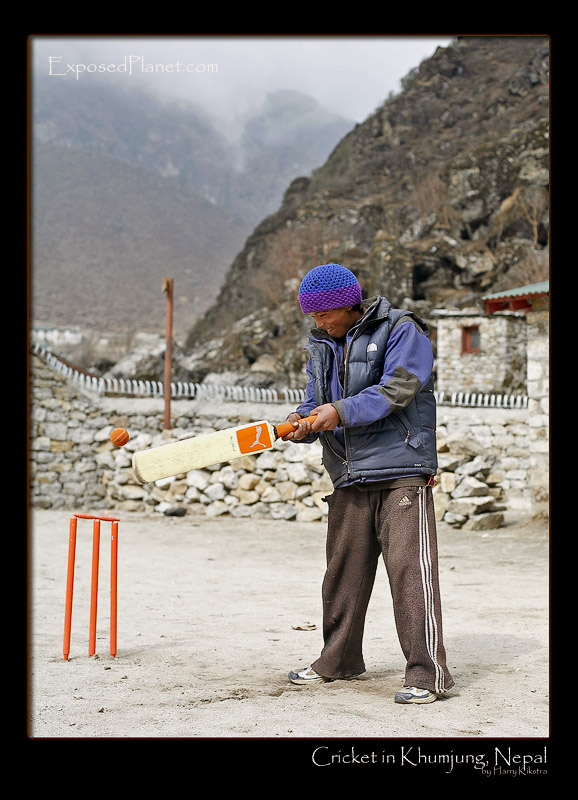 Khumjung (4): young Nepali cricket player