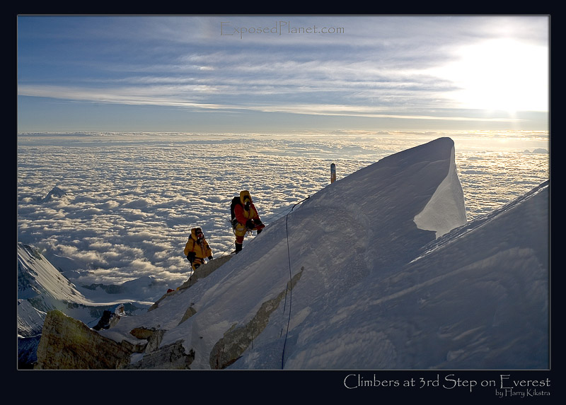 Climbers near third step on Everest