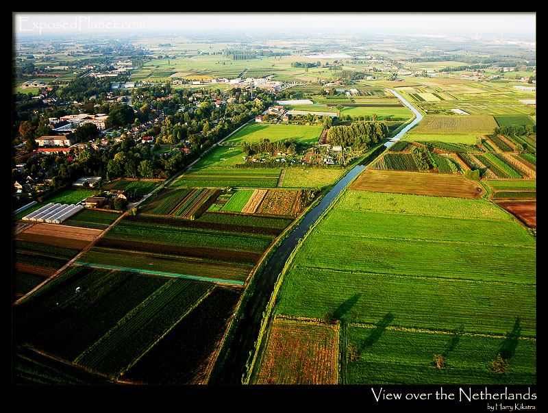 View from a balloon over the Netherlands