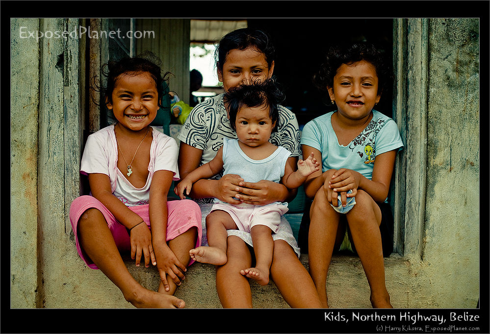 Kids along the Northern Highway, Belize
