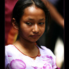 Nepali girl on street looking down
