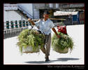 Nepali man carrying baskets in Kathmandu
